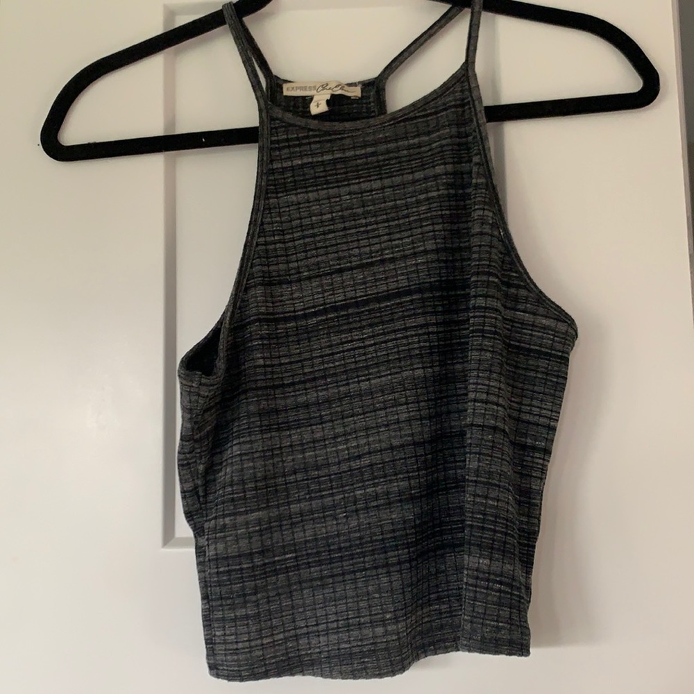 Grey Express ribbed crop top